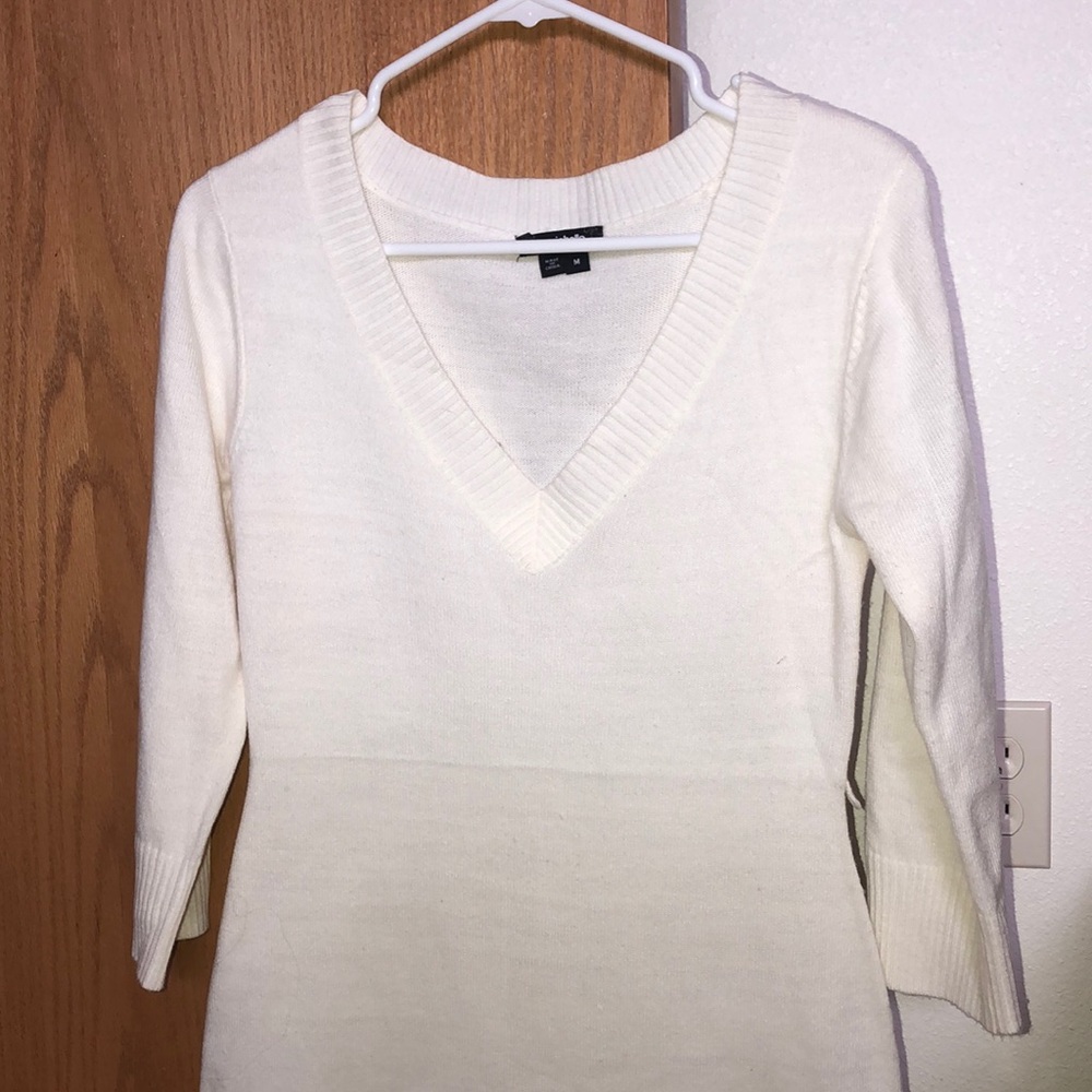 White sweater dress